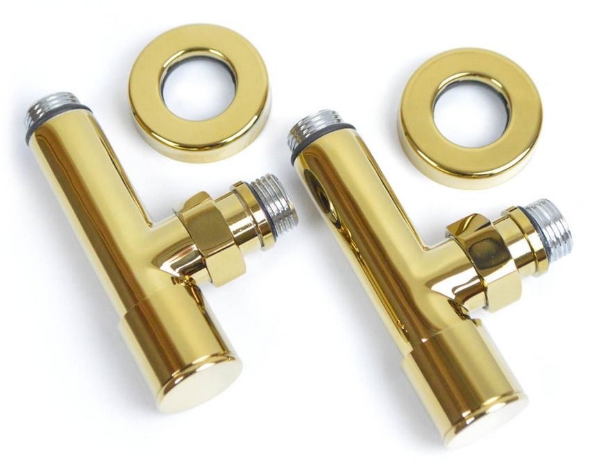 Кран для полотенцесушителя угловой NAVIN золото 1/2"х1/2" удлиненный 2 шт 21-430430-5101 - 21-430430-5101