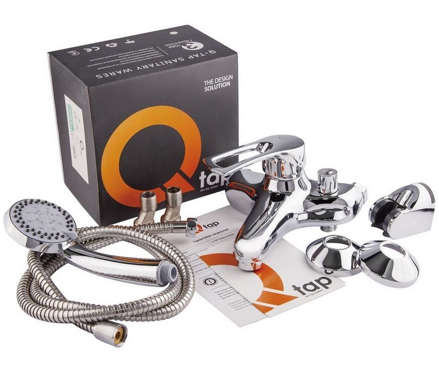 Смеситель для ванны QTAP Hansberg CRM 006 NEW с коротким изливом QTHANCRM006NEW - QTHANCRM006NEW