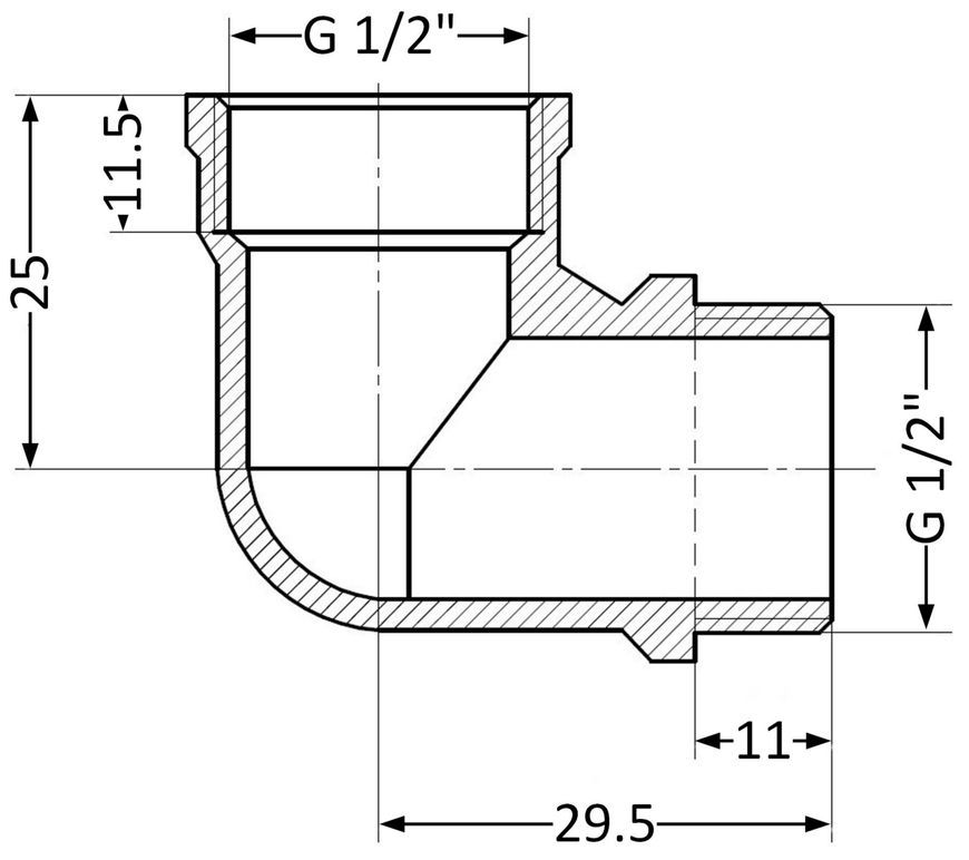 Кутик латунний SD Plus 1/2"Вх1/2"З посиленний SD42015U