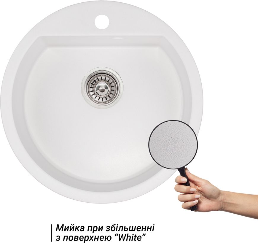Кухонна мийка QTAP CS D510 White (QTD510WHI650) - QTD510WHI650