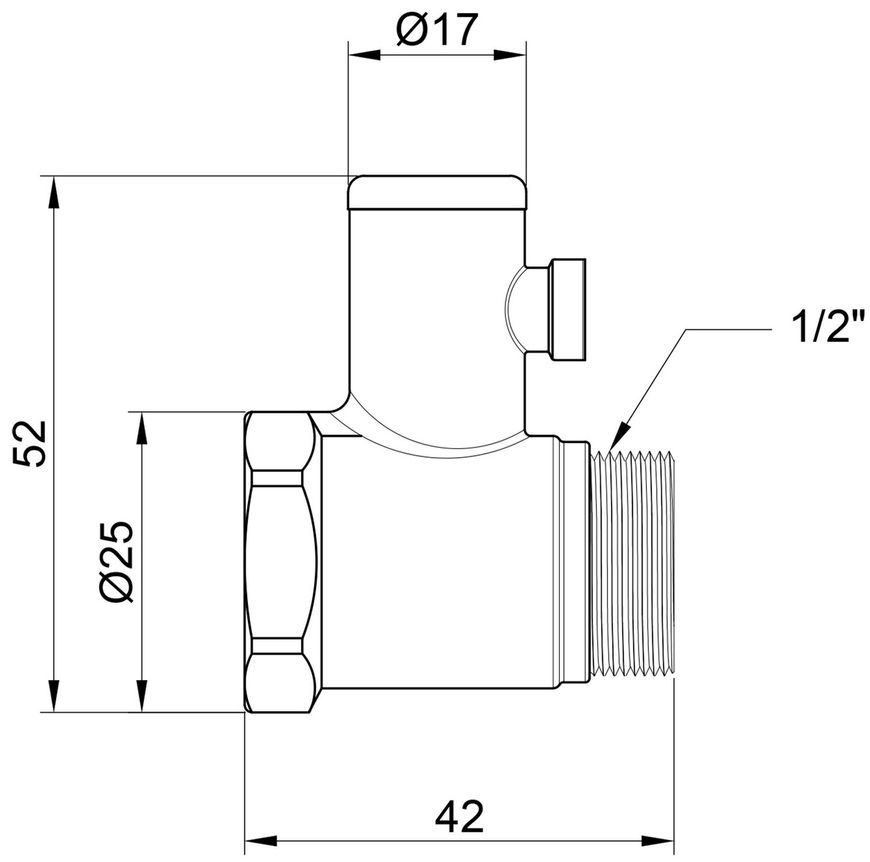Клапан запобіжний підривний Thermo Alliance Standart 1/2" ЗВ без ручки, латунь SD24715