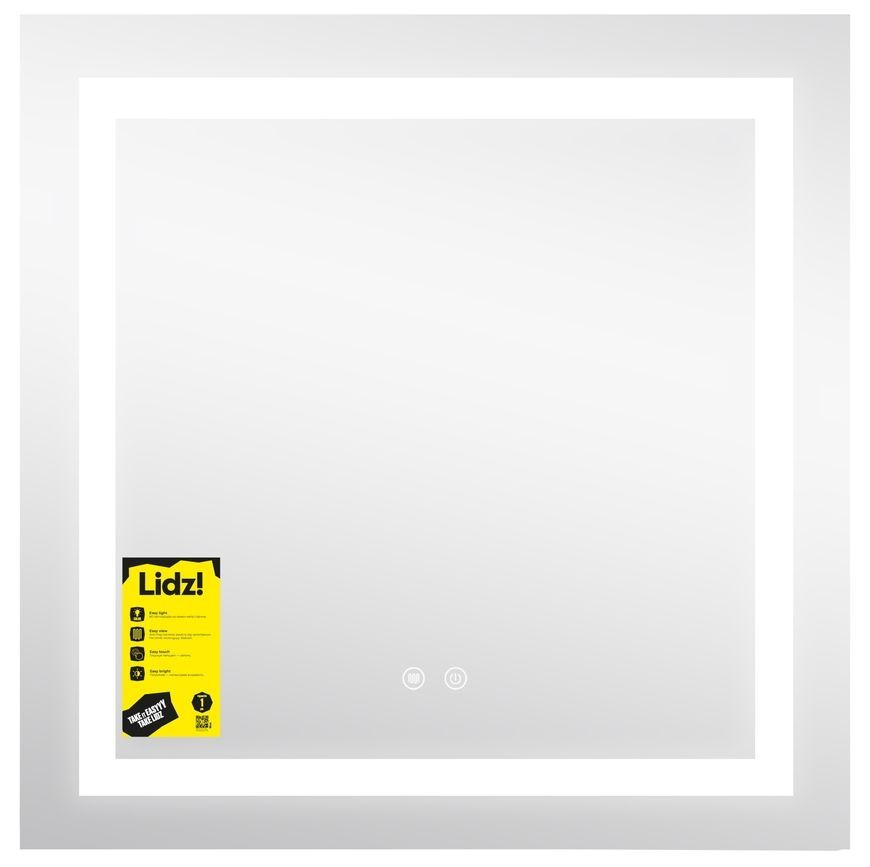 Зеркало Lidz Kubis KU1 700х700 мм с LED-подсветкой Touch, с антизапотеванием, с диммером, рег. яркости LDKU70070049287