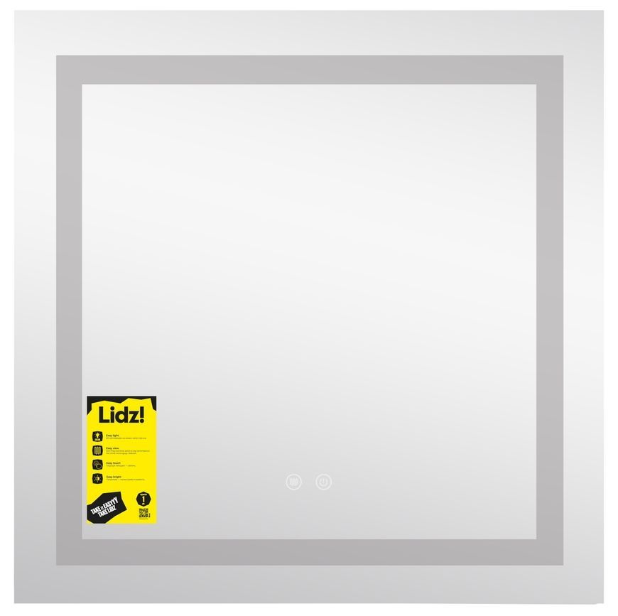 Зеркало Lidz Kubis KU1 700х700 мм с LED-подсветкой Touch, с антизапотеванием, с диммером, рег. яркости LDKU70070049287
