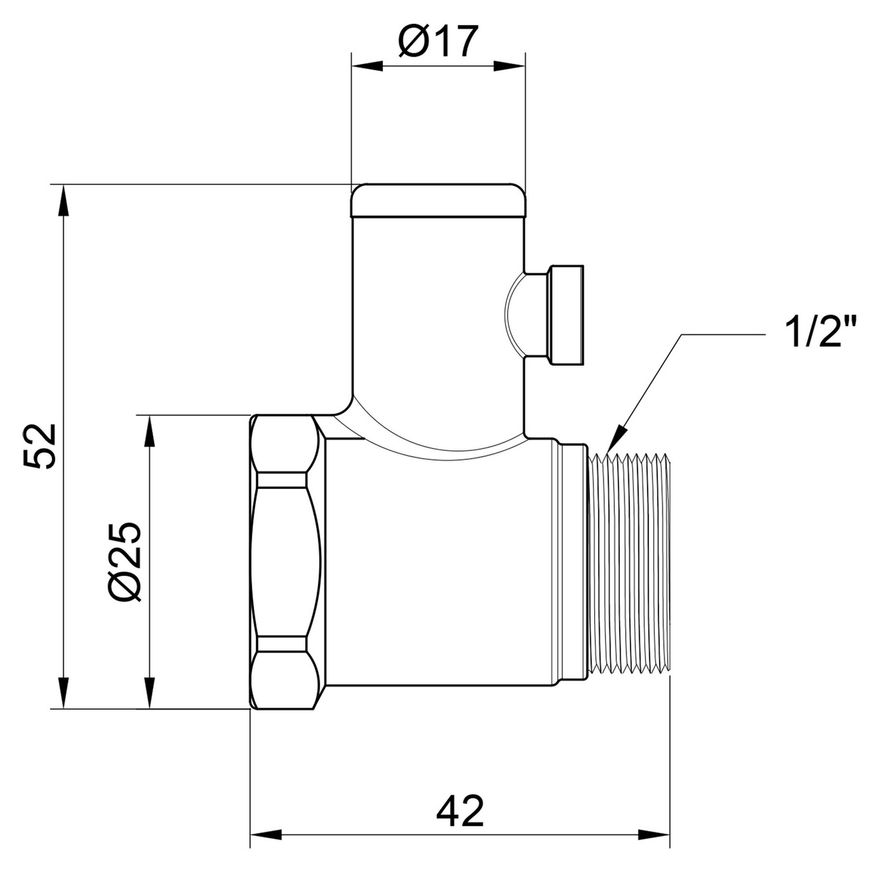 Клапан запобіжний підривний SD Plus 1/2" ЗВ без ручки SD24715