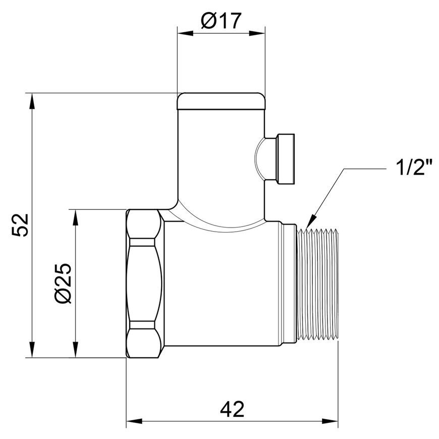 Клапан запобіжний підривний SD Plus 1/2" ЗВ без ручки SD24715