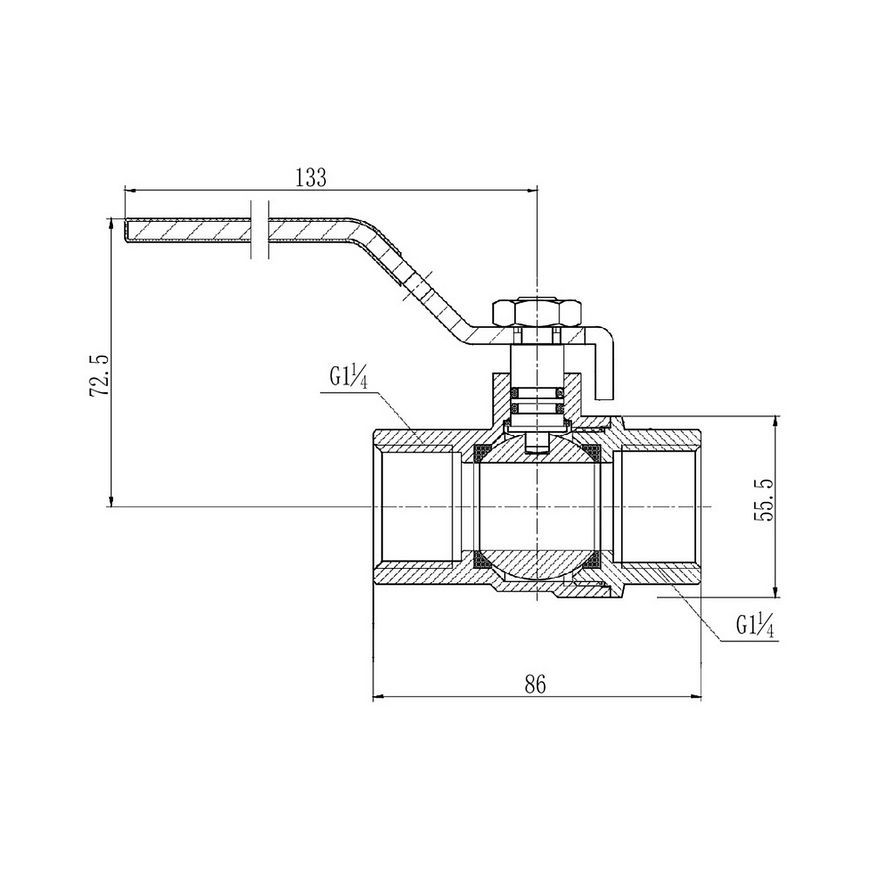 Кран шаровой SD FORTE 1" 1/4 ВР для воды (ручка) SF600W32 - SF600W32