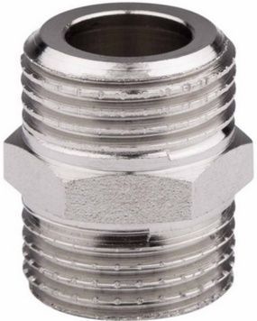 Ніпель латунний SD Forte 1 1/4"х1 1/4" рівнопрохідний нікельований SF35832