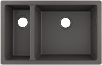 Кухонна мийка HANSGROHE S510-U635 під стільницю 710х450 дві чаші 180/450 Stonegrey сірий камінь 43433290 - 43433290