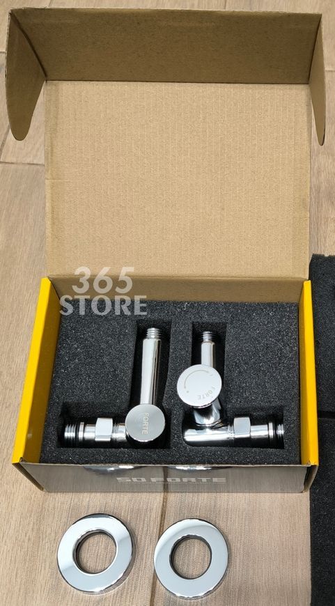 Комплект кранов для полотенцесушителя SD FORTE угловой под ТЭН 1/2" SF395W15HE хром - SF395W15HE0