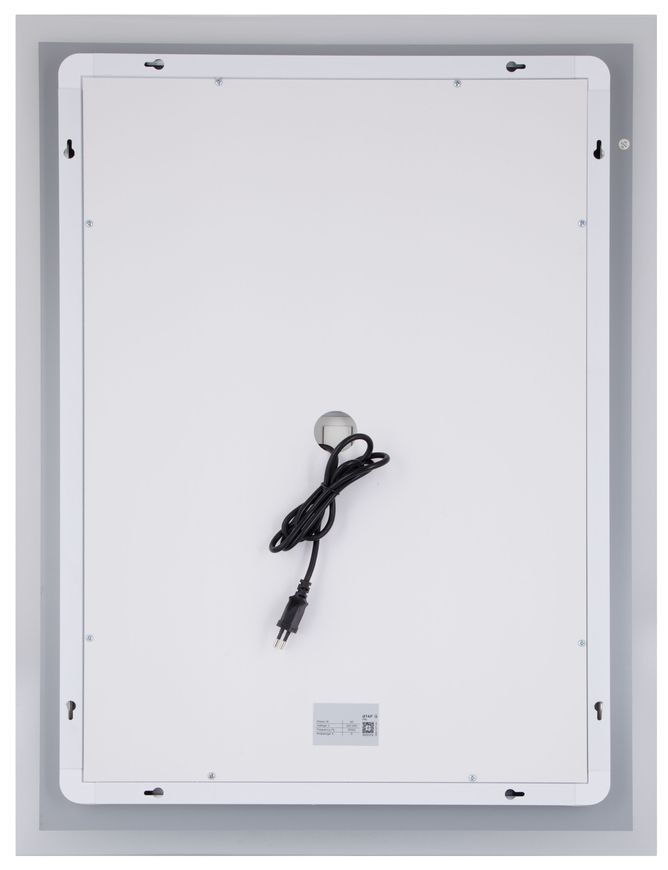 Зеркало Qtap Mideya Classic 600х800 с LED-подсветкой Touch, с антизапотеванием, с часами, диммером, рег. яркости QT2078F6151W