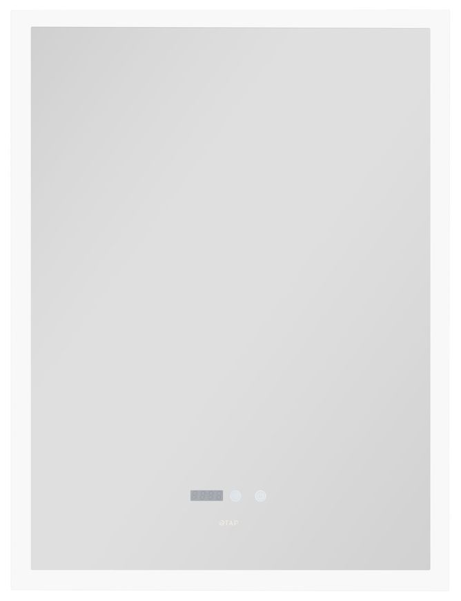 Зеркало Qtap Mideya Classic 600х800 с LED-подсветкой Touch, с антизапотеванием, с часами, диммером, рег. яркости QT2078F6151W