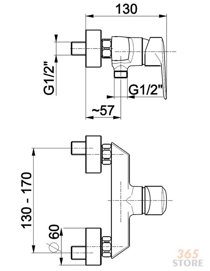 Змішувач для душу KFA ARMATURA GERMAN 4516-010-00 - 4516-010-00