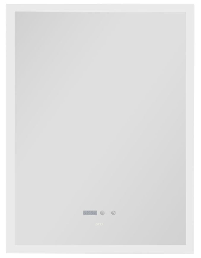 Зеркало Qtap Mideya Classic 600х800 с LED-подсветкой Touch, с антизапотеванием, с часами, диммером, рег. яркости QT2078F6151W