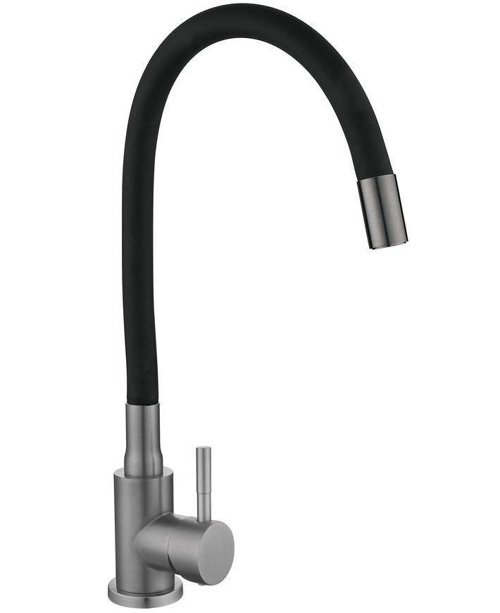 Змішувач для кухні Lidz Aria 015F3 з гнучким виливом Graphite/Black LDARI015F3BGRP49564 - LDARI015F3BGRP49564