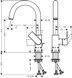 Смеситель для раковины HANSGROHE Vernis Shape 200 поворотный хром 71564000 с донным клапаном - 71564000 - 2