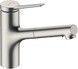 Змішувач кухонний HANSGROHE Zesis M33 150 з витяжним виливом 2jet sBox lite 74803800 нержавіюча сталь - 74803800 - 1