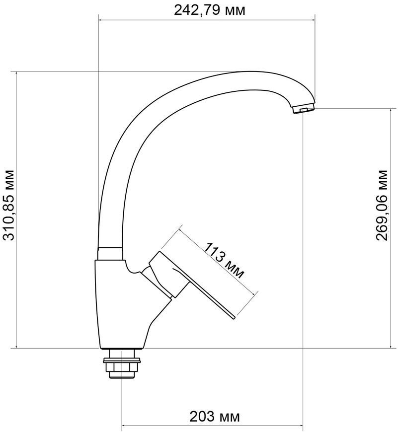 Смеситель для кухни Lidz Tani 007F Chrome LDTAN007FCRM44970 - LDTAN007FCRM44970