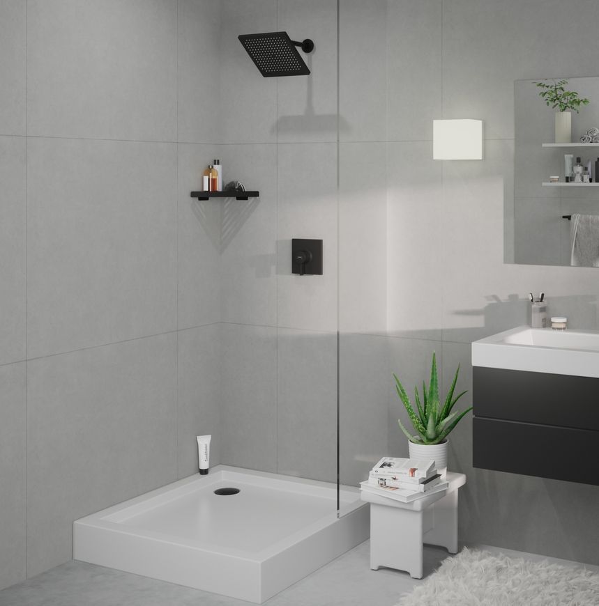 Лейка для верхнего душа HANSGROHE CROMETTA E 240 1jet EcoSmart 26727670 черная матовая - 26727670