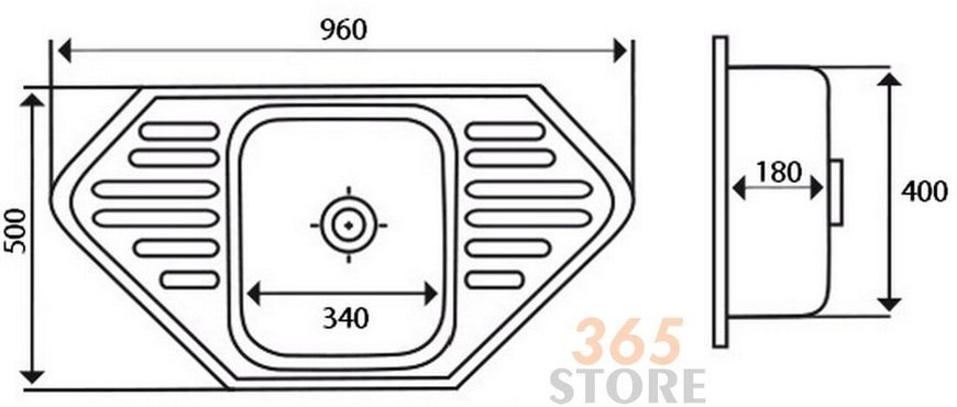 Кухонная мойка IMPERIAL 9550-D Decor 0,8 мм (IMP9550DDEC) - IMP9550DDEC