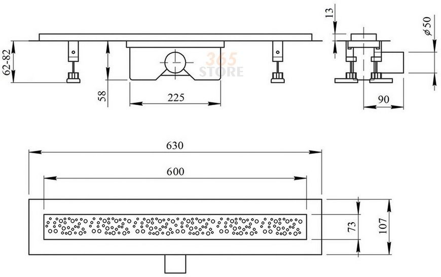 Трап Q-TAP Dry FC304-600 с сухим затвором 600 мм - QTDRYFC304600