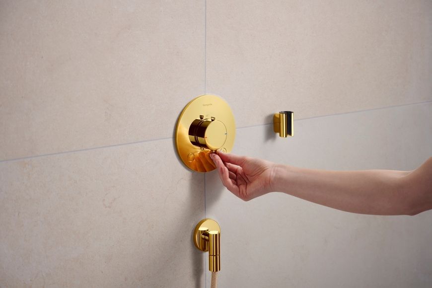 Шлангове під&rsquo;єднання HANSGROHE FixFit Fine S зі зворотним клапаном Polished Gold Optic 28882990 золото - 28882990