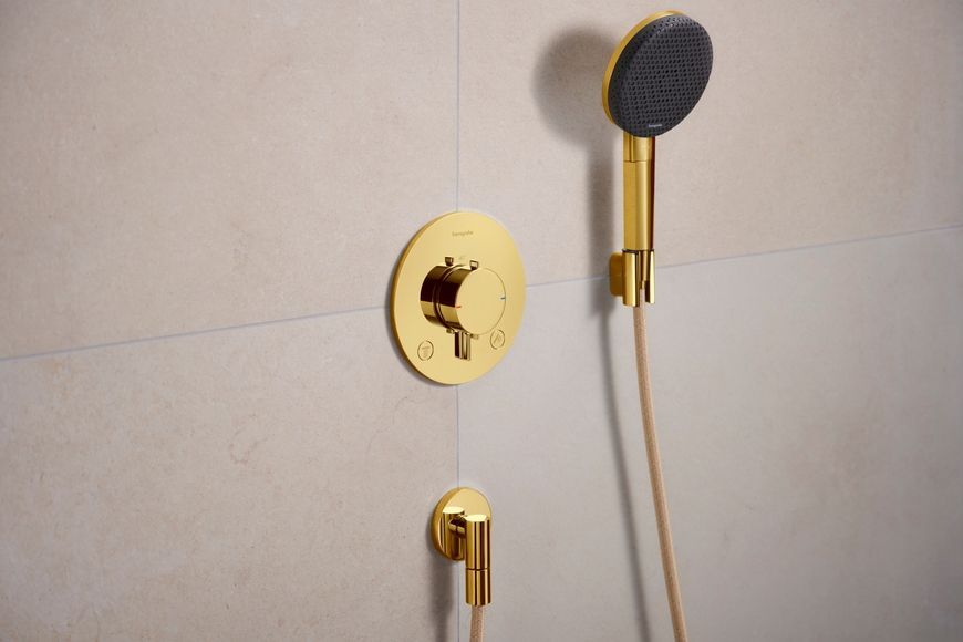 Шлангове під&rsquo;єднання HANSGROHE FixFit Fine S зі зворотним клапаном Polished Gold Optic 28882990 золото - 28882990