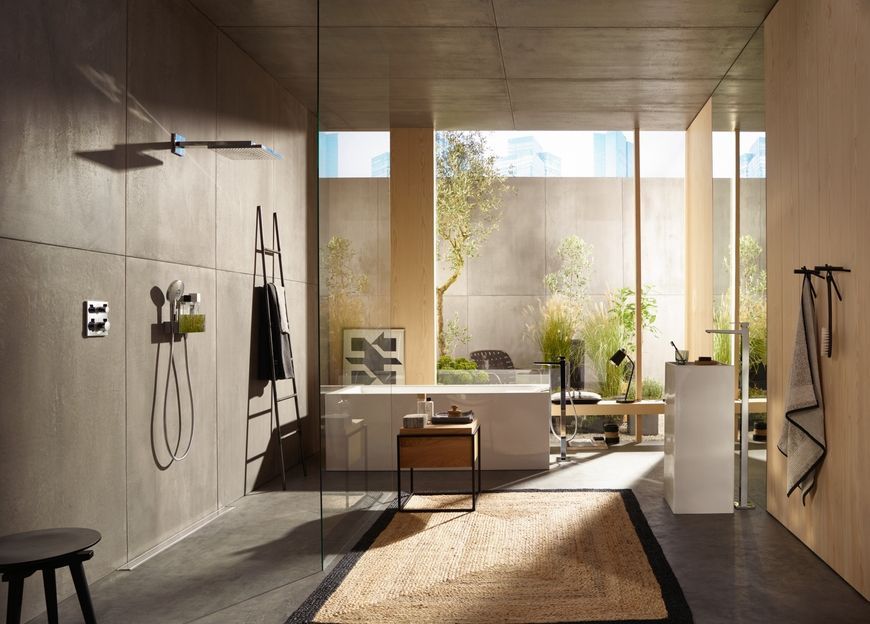 Шлангове підключення HANSGROHE FixFit з тримачем та поличкою Chrome 26456000 хром - 26456000
