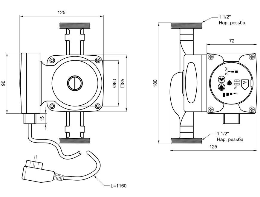 Насос циркуляционный THERMO ALLIANCE LPS-A 25/40/180 (22 Вт, Н-4, G-2,76) 1 1/2" TALPSA2540180 - LPSA2540180