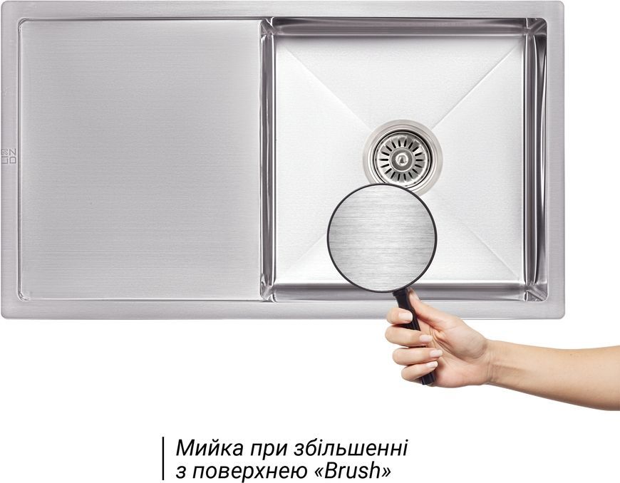 Кухонная мойка LIDZ Handmade H7844 Brushed Steel 3,0/0,8 LDH7844LBRU35388 - LDH7844LBRU35388