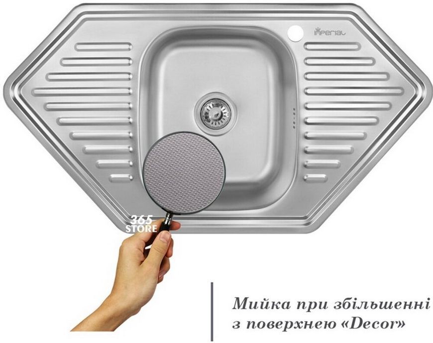 Кухонная мойка IMPERIAL 9550-D Decor 0,8 мм (IMP9550DDEC) - IMP9550DDEC