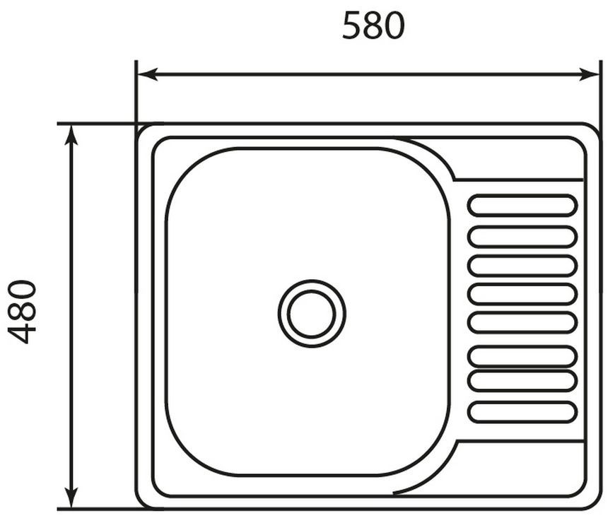 Мойка для кухни врезная Brinex 5848 Micro Decor 0,8 мм BRIN5848MDEC08 - BRIN5848MDEC08
