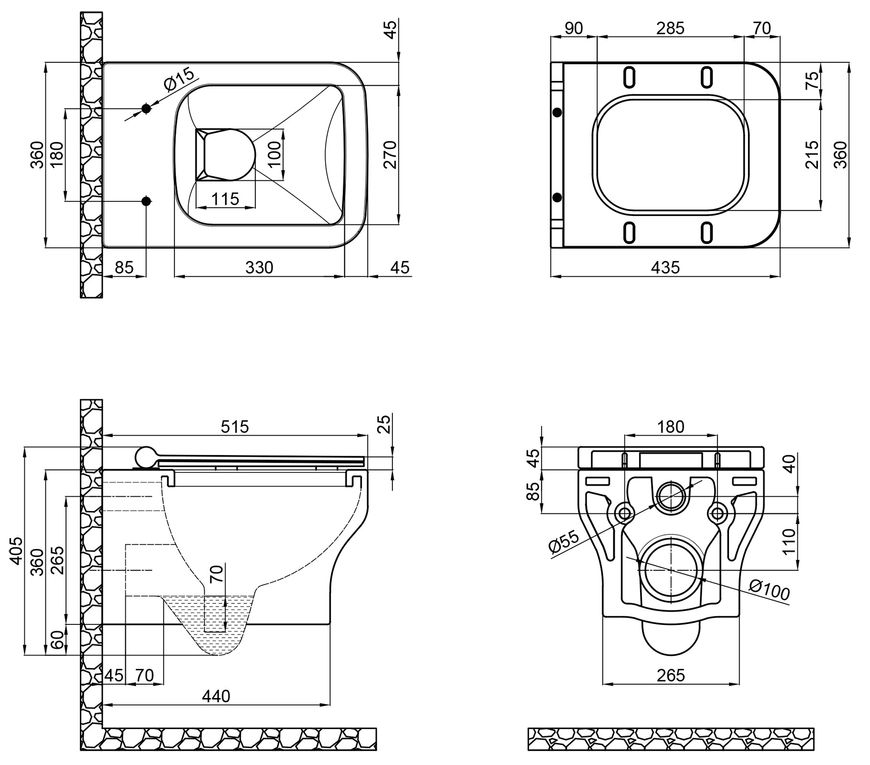 Унітаз підвісний QTAP Cardinal з сидінням Soft-close QT0433C660HW - QT0433C660HW