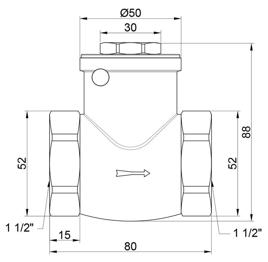 Зворотний клапан пелюстковий низького тиску Thermo Alliance Standart 1" 1/2 ВР латунь SD242W40 - SD242W40