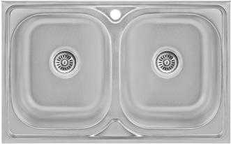 Кухонная мойка LIDZ 5080 Decor двойная 0,8 мм (170) - LIDZ5080DEC08