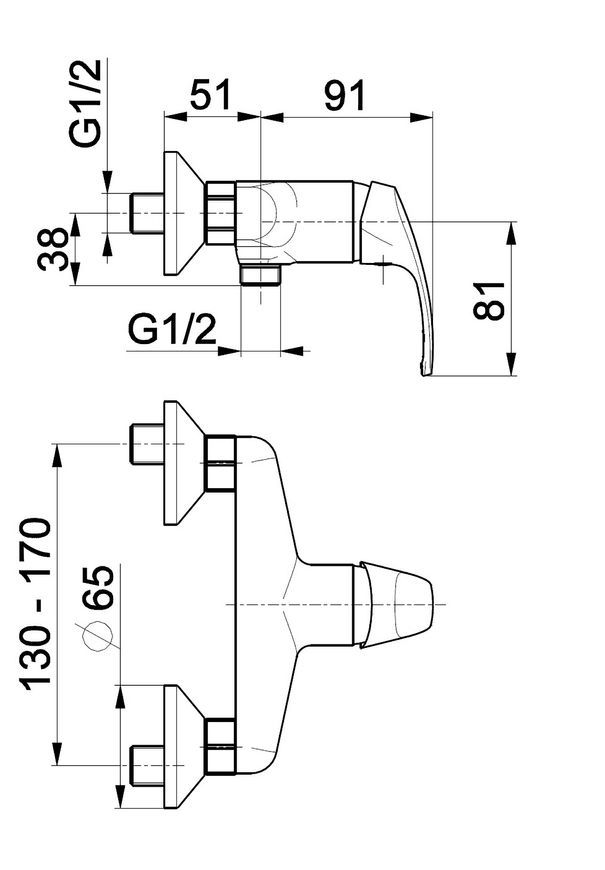 Змішувач для душу KFA ARMATURA KRZEM 4216-010-00 - 4216-010-00