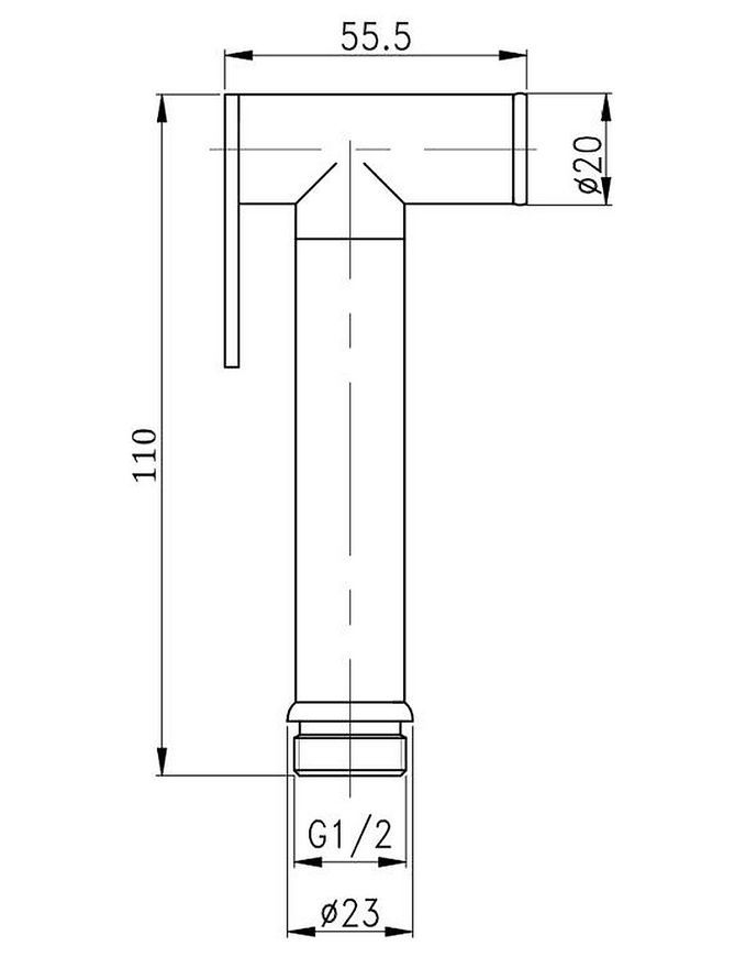 Лійка для гігієнічного душу QTAP Porter 020 чорна матова QT889910842855OB - QT889910842855OB