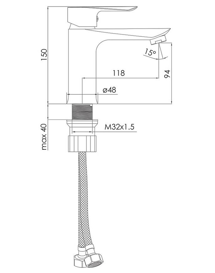 Змішувач для умивальника IMPRESE VACLAV f03506401AA хром 35 мм - f03506401AA