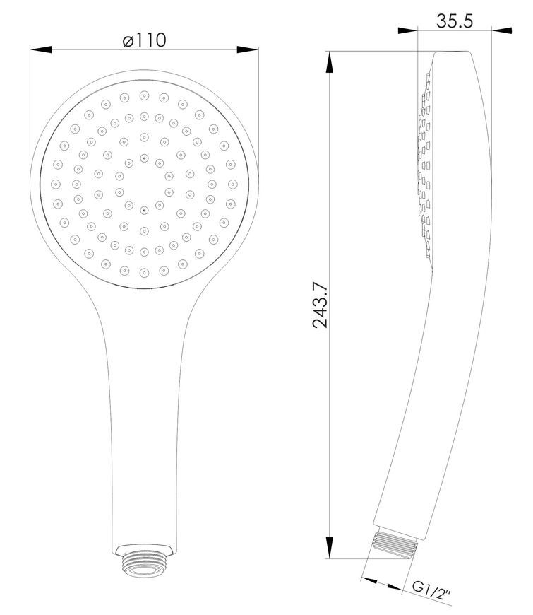 Душ ручной Imprese 110 мм 1 режим f03600101BC хром - f03600101BC