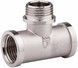 Трійник латунний SD Forte 3/4"ВРх3/4"ЗРх3/4"ВР рівнопрохідний нікельований SF36420