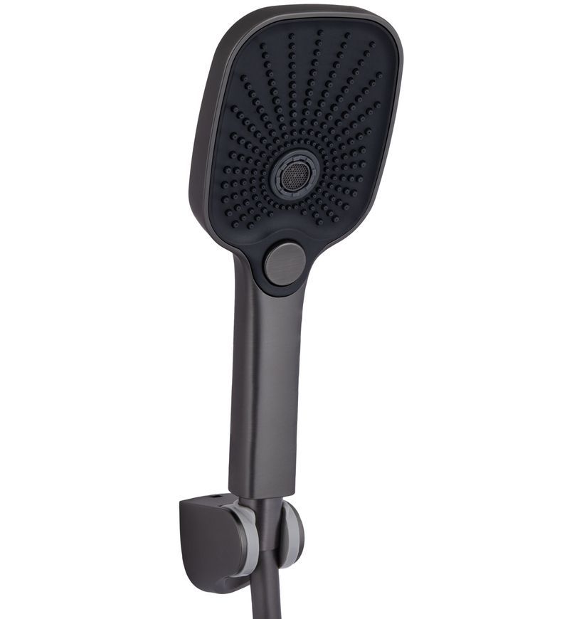 Смеситель для ванны Qtap Gemini с душевым гарнитуром Gunmetal Black PVD QTGEM259GMB45684 - QTGEM259GMB45684