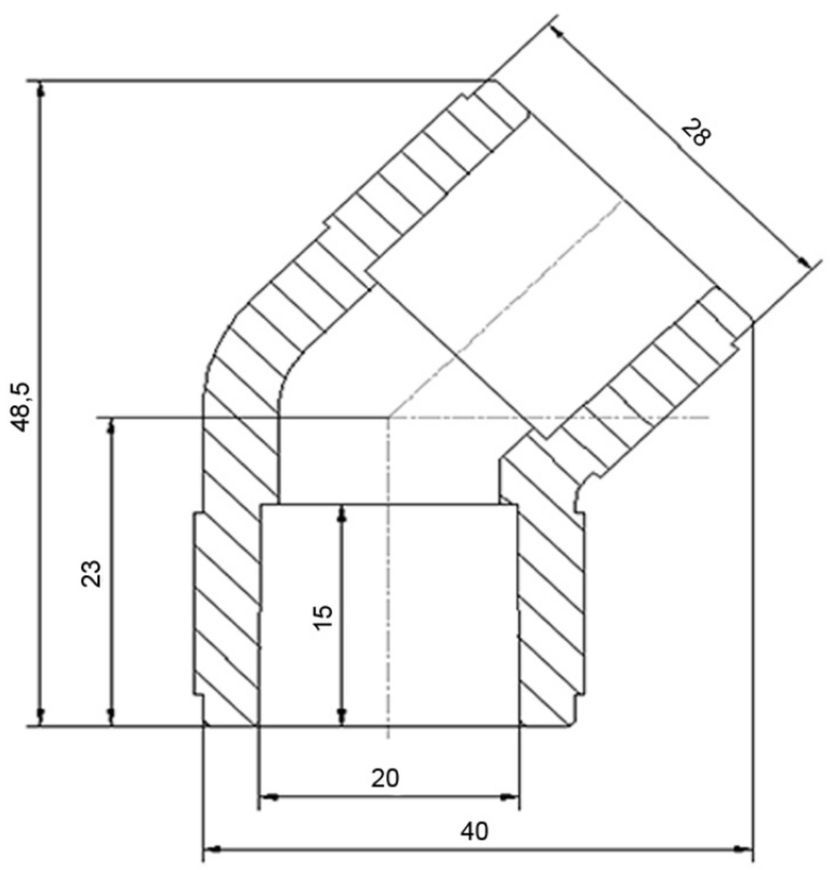 Кутик поліпропіленовий PPR Blue Ocean "Білий" 20х20, 45&deg; SD00042170 - SD00042170