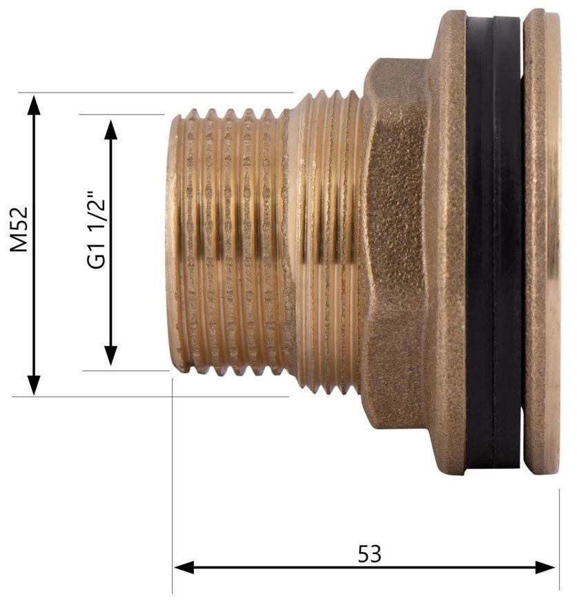 Врезка в бак латунная SD Plus 1 1/2" SD40040