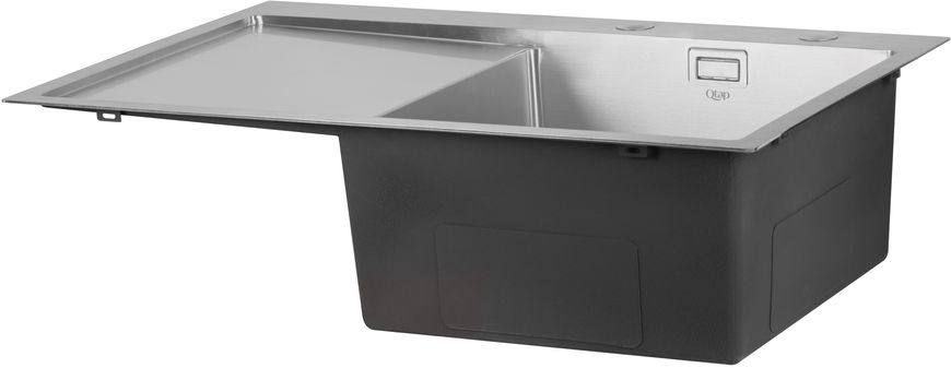 Кухонная мойка интегрированная QTAP DK7850R Satin 3,0/1,2 мм + сушилка + диспенсер - QTDK7850RSET3012