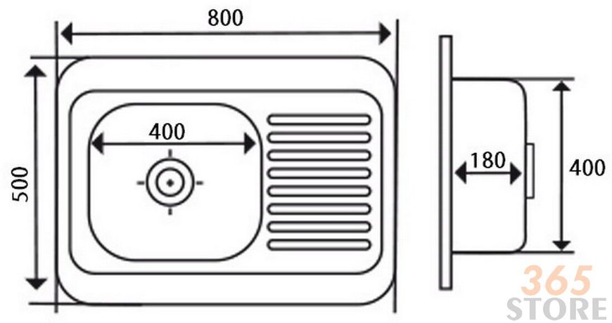 Кухонна мийка IMPERIAL 5080-L Decor 0,8 мм (IMP5080LDEC) - IMP5080LDEC