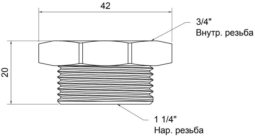 Футорка латунная SD Plus 1 1/4"НРх3/4"ВР SD4233220