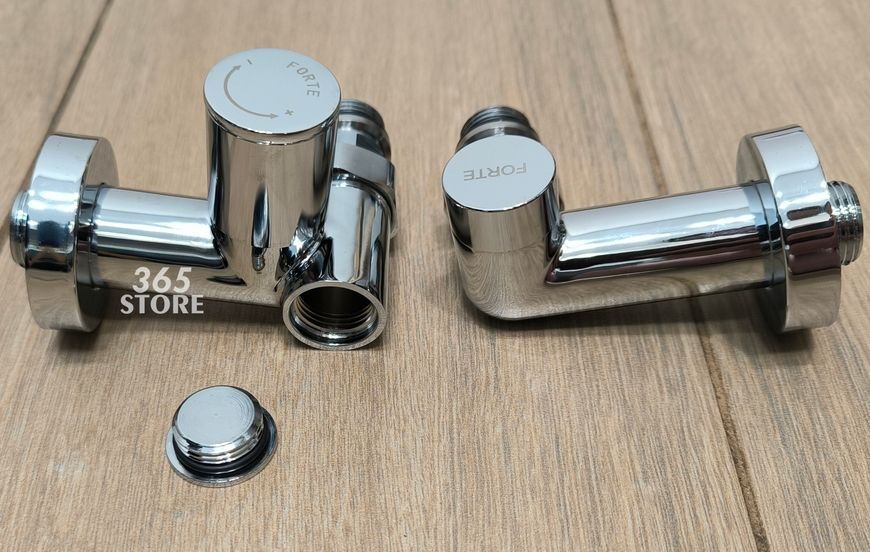 Комплект кранов для полотенцесушителя Thermo Alliance Standart угловой под ТЭН 1/2" SF395W15HE хром - SF395W15HE