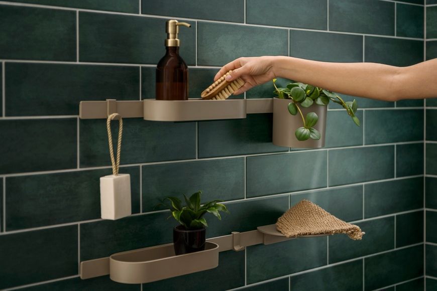 Крючок для полотенец HANSGROHE WallStoris Planet Edition широкий 2 штуки Sand 28915210 песочный