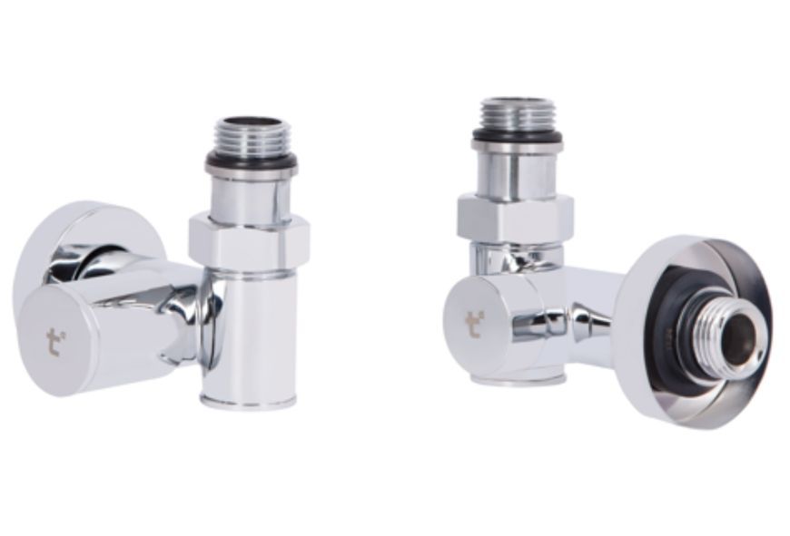 Комплект кранов для полотенцесушителя Thermo Alliance Standart угловой под ТЭН 1/2" SF395W15HE хром - SF395W15HE