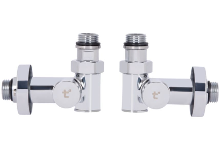 Комплект кранов для полотенцесушителя Thermo Alliance Standart угловой под ТЭН 1/2" SF395W15HE хром - SF395W15HE
