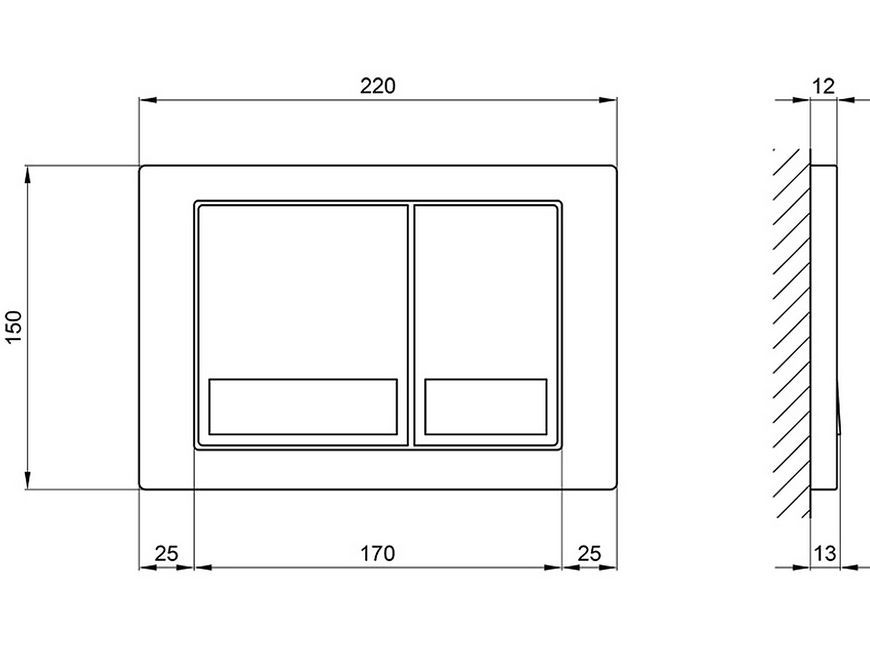 Панель смыва для унитаза QTAP Nest QT0111M06028CRM - QT0111M06028CRM
